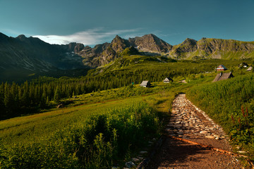 Beautiful landscape view of gasienicowa valley. Polish Tatra mountains