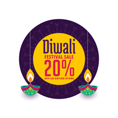 creative sale banner for diwali festival celebration
