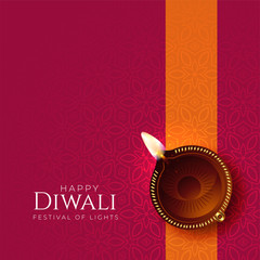 happy diwali diya background with diya decoration