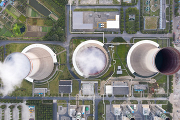 aerial view of power plant