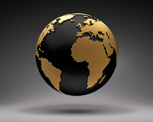 Gold-Schwarzer Globus