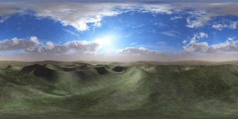 HDRI, environment map , Round panorama, spherical panorama, equidistant projection, land under heaven
