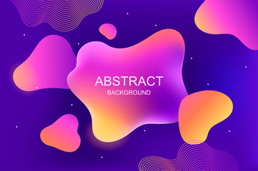 Modern abstract background.  Flowing liquid shapes. banner, cover or presentation template. vector color illustration.