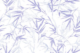 Seamless graphic hand drawn bamboo pattern