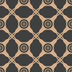 Vector damask seamless retro pattern background round curve cross frame chain