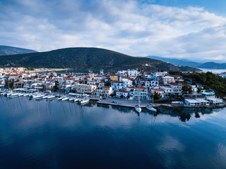 Aerial view sea marina of Ermioni in Aegean sea, Greece.