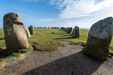 Ales stones, imposing megalithic monument in Skane, Sweden