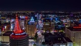 Aerial view of Hollywood Boulevard in Los Angeles, Southern California