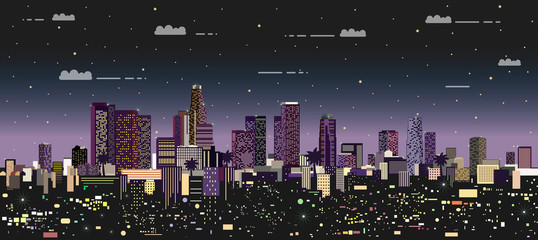 modern night city vector illustration