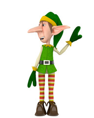 santa helper cartoon in a white background
