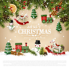 Traditional Christmas greeting card