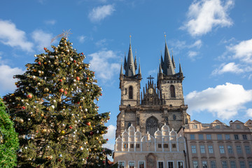 Christmas treeon Old Town Square in Prague