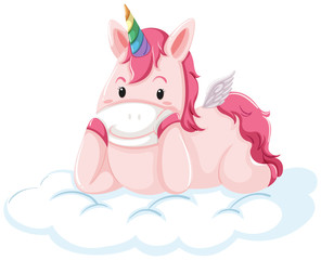 A unicorn character on white background