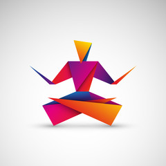 joga origami logo wektor
