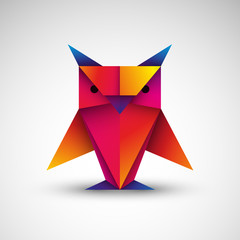 sowa origami logo wektor