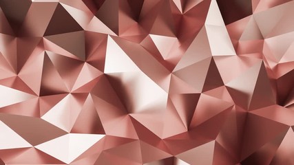 copper Low-poly Background Loop, random waving motion. Seamless loop 4K UHD FullHD.