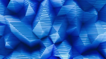 Elegant blue Low-poly Background Loop, random waving motion. Seamless loop 4K UHD FullHD.