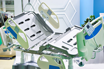 Modern hospital bed with adjustments