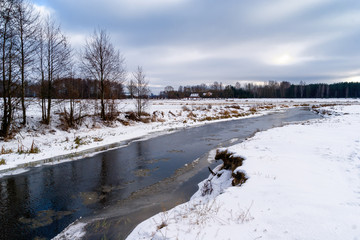 Zima na Podlasiu, rzeka Nareśl