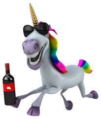 Fun unicorn - 3D Illustration