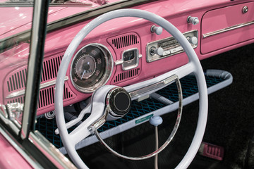 Interior of a historic car