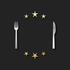 couvert, restaurant-gastronomie, vecteur