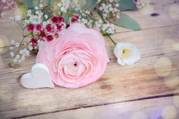Frühlingsblumen - Blumengrüße rosa Blumenstrauß 
