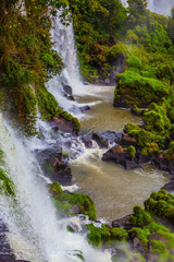 The waterfalls Iguazu in the rainy season
