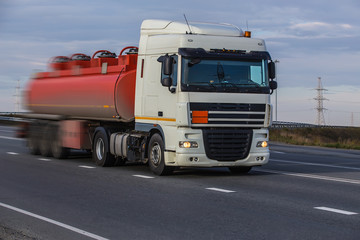 fuel truck on the highway