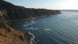 Aerial view of the cliff ocean waves
