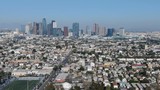 Aerial Shot of Los Angeles Downtown Skyline from Korea Town