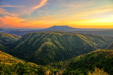 Mountain valley at sunset sky : Nam Nao, Phetchabun, Thailand