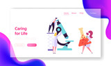 Chemistry Pharmaceutics Trials for Health Care Landing Page. Pharmacist Research Equipment for Diagnostic Consultation. Modern Science Treatment Website or Web Page. Flat Cartoon Vector Illustration