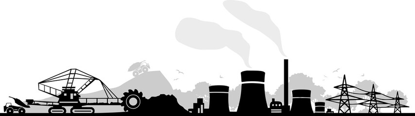 Coal Mining Silhouette