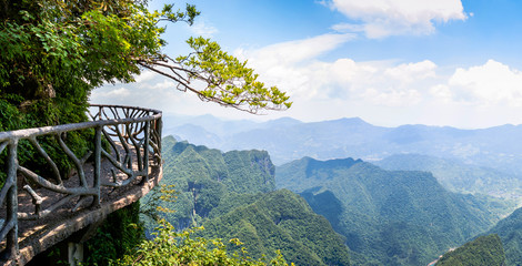 The cliff walk path on the Tianmen shan