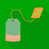 Isolated object of sachet and tea sign. Collection of sachet and drink vector icon for stock.