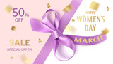 8 march sale design template. Happy womens day. Vector illustration