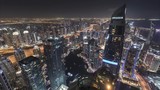 4K Timelapse - Aerial view of cityscape and skyline in Marina.Dubai.UAE at night
