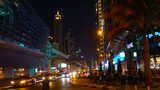 traffic in the city at night IN DUBAII