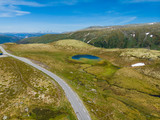 Mountains landscape. Norwegian scenic route Aurlandsfjellet