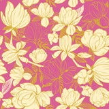 Seamless pattern with magnolia flowers. Vector illustration