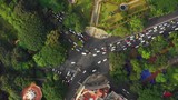 bangalore city traffic park street crossroad aerial topdown panorama 4k india