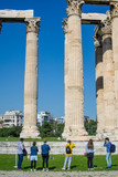 The columns of Zeus's temple in Athens Greece