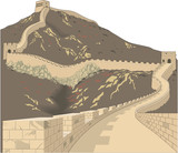 Great Wall of China Vector Illustration