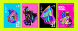 Cover and Poster Design Template for Magazine. Trendy Vector Typography and Colorful Illustration Collage for Cover and Page Layout Design Template in eps10.
