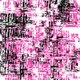 Glitch abstract background. Fuchsia, black stamps. Halftone elements. Stylish geometric design for interior decor, furnishing, manufacturing, decoupage, fabric, cover, textile, surface, print, poster