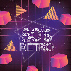 80s retro style word