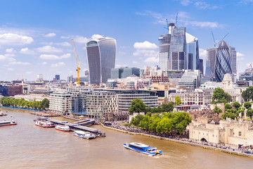 London downtown with River Thames