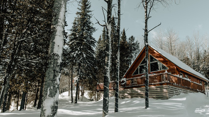 Chalet Enneigé Canada Québec Beauce