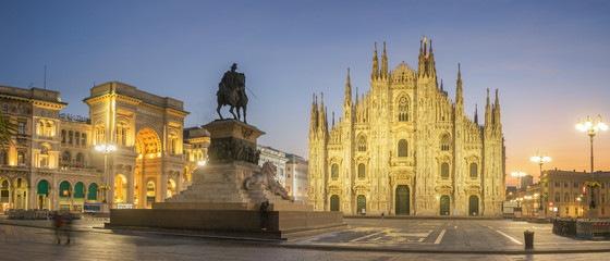 Panorama of the Piazza del Duomo - Milan, Italy